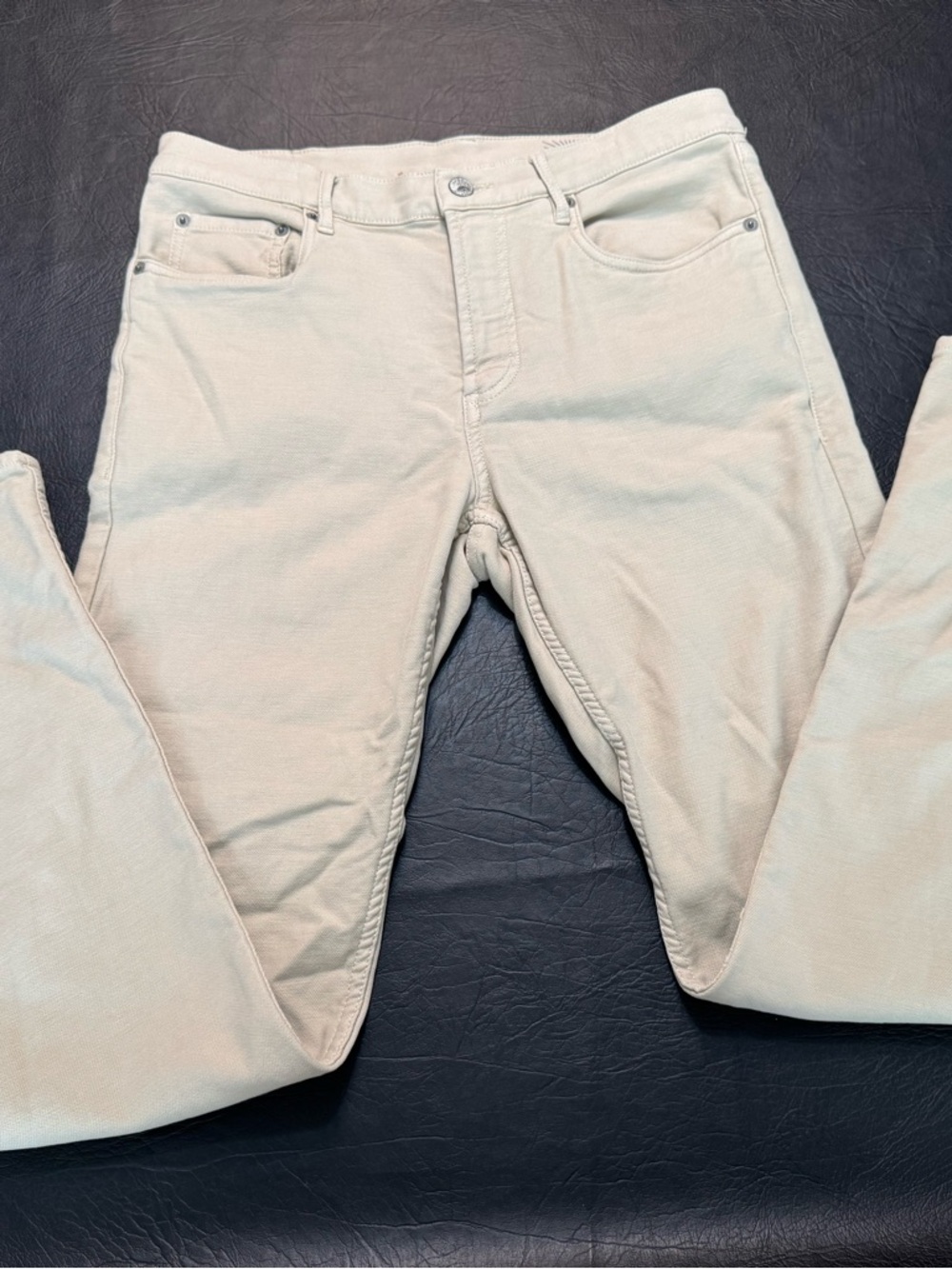 Faherty Men’s Stretch Terry Pants 32x32 Sand Khaki Slim Straight Comfort